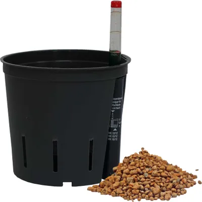 Produktbild von Set3 Kulturtopf + Wasserstandsanzeiger + Blähton 4 - 8 mm Hydropflanzen Ø 13 cm Höhe 12 cm