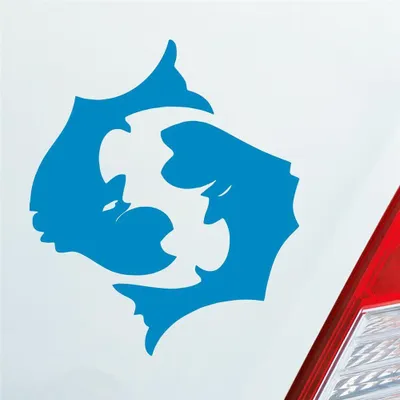 Produktbild von Auto Aufkleber Sternzeichen Fisch KFZ Roller 8,5x10 cm Hellblau Sticker Heckscheibenaufkleber