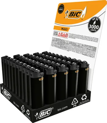 Produktbild von BIC Feuerzeuge J26 Maxi ALL BLACK 50er Tray