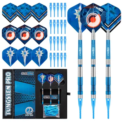 Image de Fléchettes de fléchettes professionnelles en tungstène, lot de 3 avec accessoires