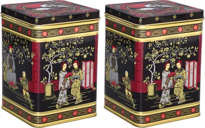 Produktbild von tea4chill Teedosen / Kaffeedosen / Vorratsdosen Set „Black Japanese“, 2 Dosen je 500g, Scharnierdeckel