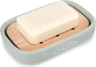 Image de Orion | Porte-savon - Vert - Porte-savon pour la salle de bain - en pierre artificielle - GREENISH