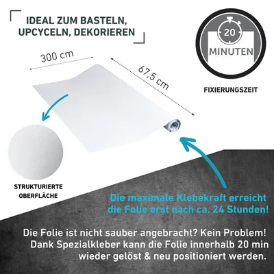 Produktbild von Klebefolie Unimatt weiß - 67,5x300cm