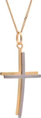 Produktbild von Anhänger Kreuz mit 1,1 mm Goldkette 45 cm 585-14 Karat Gold