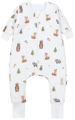 Produktbild von TupTam Baby Schlafsack mit Beinen und Ärmeln  e Materialien, Winterschlafsack 2,5 TOG Unisex, Farbe: Waldfreunde , Größe: 68-74