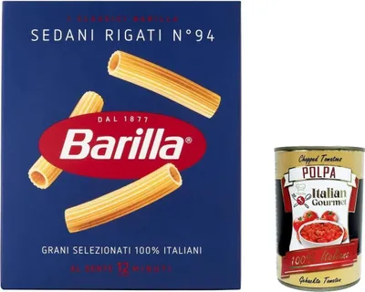 Produktbild von 10x Pasta Barilla Sedani rigati Nr. 94, 100% italienisch Nudeln 500 g pack + Italian Gourmet polpa 400g