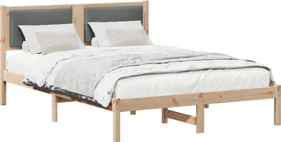 Produktbild von Bettrahmen Dunkelgrau 150 x 200 cm Massives Kiefernholz