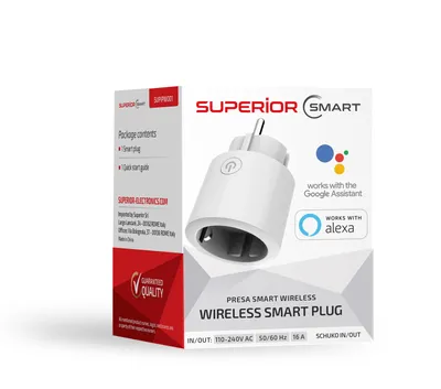 Produktbild von Superior Electronics SUPiPW001, Drinnen, Weiß, Kabellos, WLAN, 2,4 MHz, 802.11b, 802.11g, Wi-Fi 4 (802.11n)