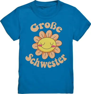 Produktbild von Große Schwester Shirt Blume Große Schwester Geschenk – Royal Blue / 152/164 (12-14)