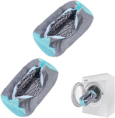 Immagine prodotto di Confezione da 2 sacchetti lavapanni riutilizzabili, grigi, per scarpe sportive