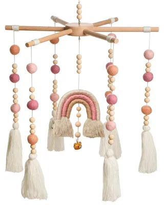 Image de Solidchoice - Mobile pour berceau pour bébé avec motif arc-en-ciel de style bohème