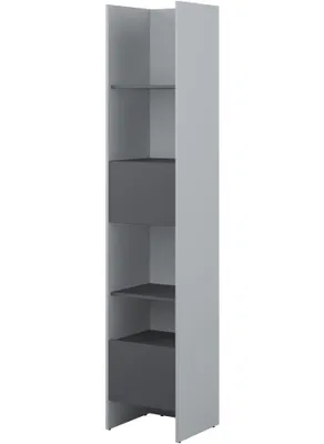 Productafbeelding van Regal Bed Concept Lenart BC-23: Vrijstaand boekenkast, 44x214x40 cm, geschikt voor verticale bedombouwen (wit/grijs)