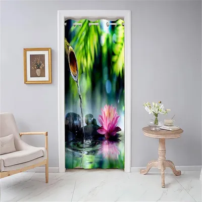 Obrázek produktu pro Záclona na dveře, nepropouštějící světlo, se očekami, zelená, 120x180 cm