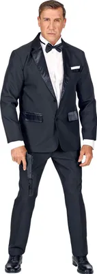 Produktbild von Smoking mit Fliege Kostüm Geheimagent Karnval Fasching Party, Groesse:M