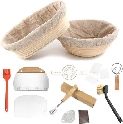 Produktbild von Famanu Gärkörbchen Set - 23 cm und 25 cm mit Stoffauskleidung