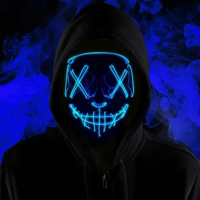 Halloween-Maske, Neon-Maske, Erwachsene, Cosplay, Party, Karneval