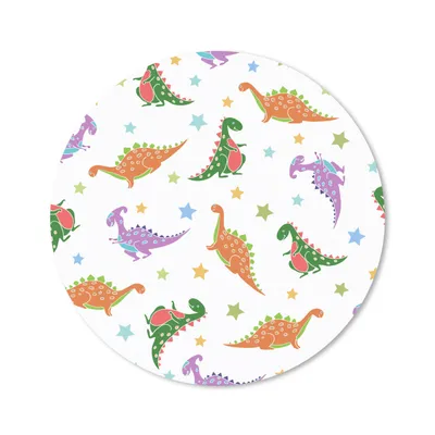 Produktbild von MuchoWow® Mauspad Mousepad Dino - Muster - Sterne - Jungen - Mädchen - Kinder - Kinder 50x50 cm - Mousepads - Maus Mat - Pad - Mausunterlage - Vinyl