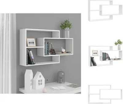 Produktbild von vidaXL Wandregale Hochglanz-Weiß 104x20x58,5 cm Holzwerkstoff - Wandregale