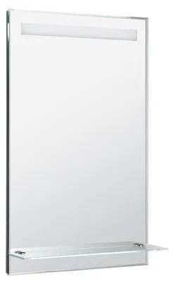 Produktbild von Aqualine Spiegel mit LED-Licht und Ablage 50x80cm, Glasablage, Knopfschalter