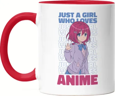 Produktbild von Just A Girl Who Loves Anime Tasse Rot Otaku Baka Manga Fans Geschenkidee
