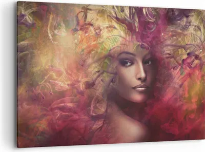 Produktbild von Bild auf Leinwand - Leinwandbild - frau gesicht - 100x70cm - Wand Bild - Wanddeko - Wandbilder - Leinwanddruck - Bilder - Kunstdruck - Wanddekoration - Leinwand bilder - Wandkunst - AA100x70-3736