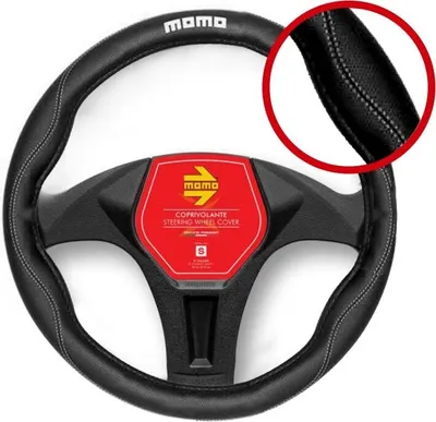 Image de Momo SWC011BW COMFORT Housse de volant Ø38-39cm Noir Blanc Housse de volant