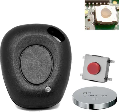 Produktbild von Auto Schlüssel Funk Fernbedienung Repair Reparatur Set 1 Tasten Gehäuse + Mikrotaster + Batterie kompatibel mit Megane Scenic Laguna Twingo