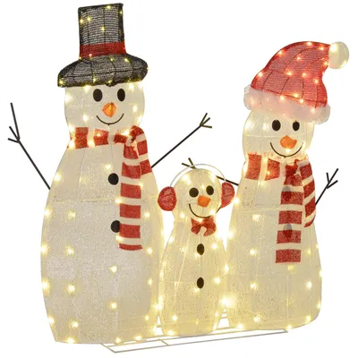 Imagen del producto de Iluminación navideña para familias Schneemann, con 148 LEDs | Color: Blanco | Dimensiones: 34x67x93 cm
