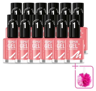 Produktbild von 12 x MANHATTAN Super Gel Nagellak - 240 Pop Princess Pink - 12 ml - Sparpackung - 12 Stücke