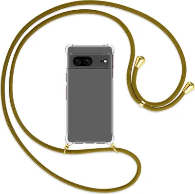 Produktbild von Handykette Backcover-Schutzhülle mit Band (Metall goldfarben) für Google Pixel 7 - khaki