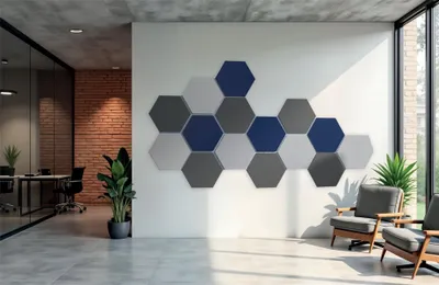 Image de Panneaux muraux acoustiques magnetoplan ecoAware Hexagon gris (lot de 6 panneaux)