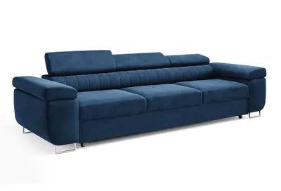 Produktbild von Schlafsofa CARMEN, moderne Couch mit verstellbaren Kopfstützen, ausziehbare Polstercouch, Sofa mit Schlaffunktion, Monolith 77