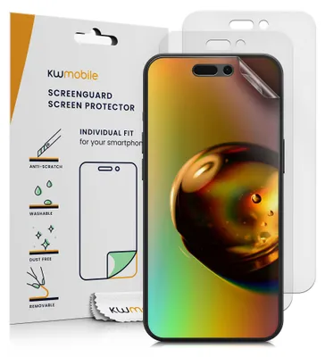 Produktbild von kwmobile 3x Folie matt kompatibel mit Apple iPhone 16 Pro Max - Displayschutzfolie Schutzfolie - Displayschutz Displayfolie entspiegelt
