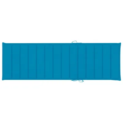Image de vidaXL Coussin pour bain de soleil bleu 200x60x4 cm Tissu