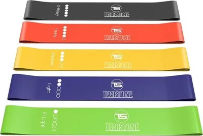 Produktbild von Famanu Widerstandsbänder Set von 5 - Ideal für Zuhause, Yoga und Physiotherapie