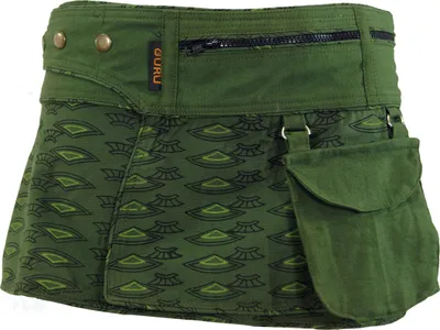 Produktbild von Wickelrock, Cacheur, Sidebag, Minirock - Olive, Damen, Grün, Baumwolle, Größe: L/XL
