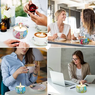 Produktbild von Geurkaarsen Set - Duftkerzen, Aromakerzen, Kerzen Geschenkset 4 Stück