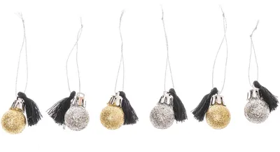 Produktbild von Kugel Anhänger Gold/Silber 6er Set für weihnachtliche Dekorationen