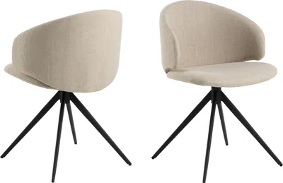 Produktbild von Esszimmerstuhl >Ella< in Beige, Stoff - 53x78x54cm (BxHxT)