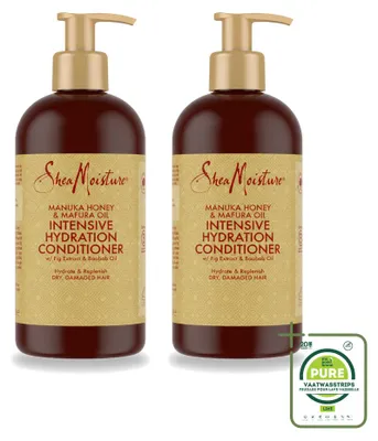 Image de 2 x Après-shampooing hydratant intensif SheaMoisture - Miel de Manuka et huile de Mafura - 384 ml - Lot de 2