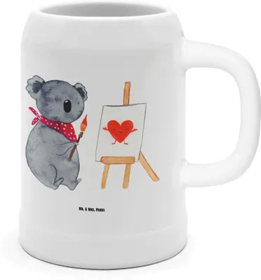 Produktbild von Mr. & Mrs. Panda Steinkrug Koala Künstler - Weiß - Geschenk, Bier Seidel, Zeichnen, Gefühle, Krug, Tonkrug, Liebe, Bierhumpen, Liebesgeschenk