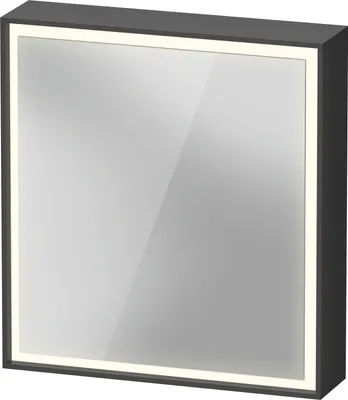 Image de Duravit L-Cube armoire de toilette avec éclairage LED, graphite mat, 650x155x700mm, 1 porte, charnière à droite, prise J, LC7550R49492010
