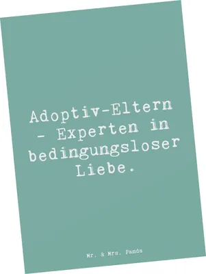 Produktbild von Mr. & Mrs. Panda Postkarte Spruch Adoptiveltern Liebe - Meeresbrise - Geschenk, Fotokarte, einzelkarte, elterliche, Familie, Weihnachten, Familienpflege, Ansichtskarte