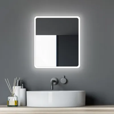 Produktbild von LED Badspiegel 40×45 cm, Aluminiumrahmen, Lichtfarbe neutralweiß, IP24