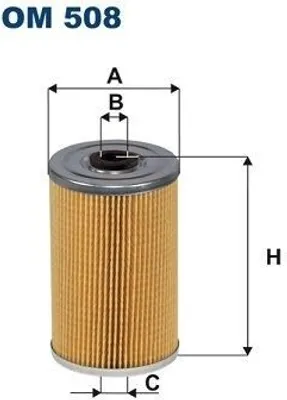 Produktbild von FILTRON Ölfilter OM 508, Höhe 117mm, Außendurchmesser 70mm, Innendurchmesser 13,5mm