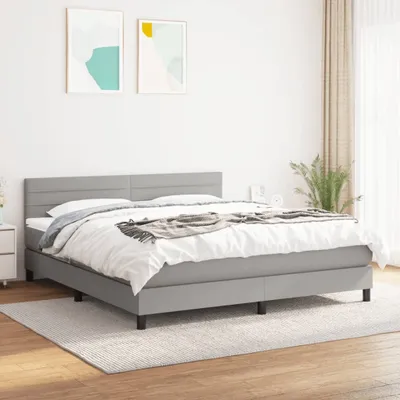Produktbild von Maison Exclusive - Boxspringbett mit Matratze Hellgrau 180x200 cm Stoff