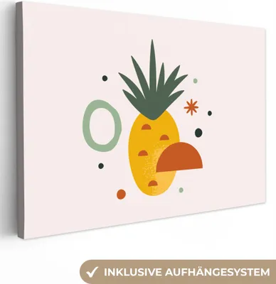 Produktbild von OneMillionCanvasses® - Leinwandbilder - 150x100 cm, Ananas - Tropisch - Obst, Wandbilder Kunstdruck Wanddekoration
