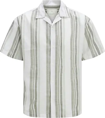 Produktbild von Jack & Jones lässiges Leinenhemd mit kurzen Ärmeln grün