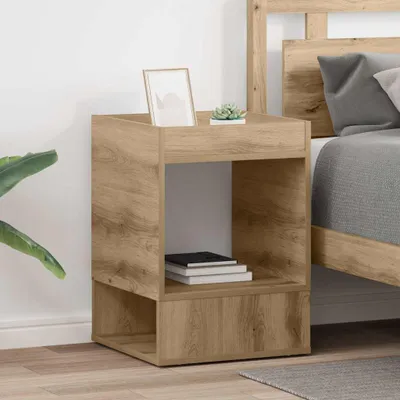 Produktbild von "Schlussverkauf" Beistelltisch 2 Stück - Wohnzimmer Sofatisch - Artisan-Eiche 40x40x56 cm Holzwerkstoff  C13667
