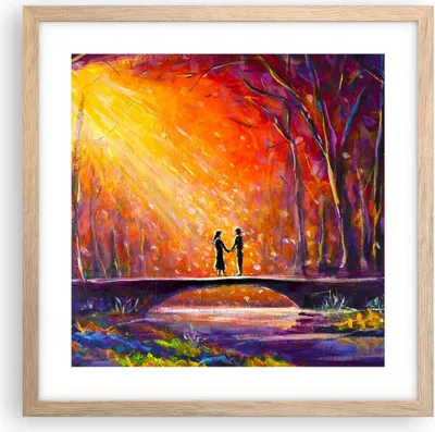 Produktbild von Gerahmtes Poster - Rahmen in heller Eiche - Wald Baum Natur - 40x40 cm - Wand Bild - Wanddeko - Wandbilder - Kunstposter - Wandposter - Bilderrahmen - Bilder - Kunstdruck - Wandbild - P2NAC40x40-3965